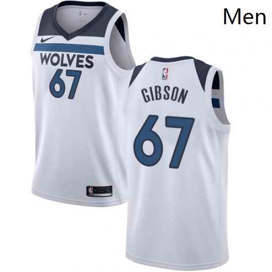 Mens Nike Minnesota Timberwolves 67 Taj Gibson Swingman White NBA Jersey Association Edition